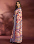 Vasthrlay Womens Printed Unstitched Navy Blue Saree