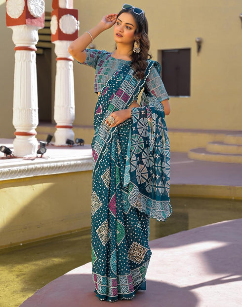 Vasthrlay Georgette Weaving Unstitched Red Saree