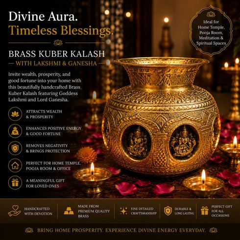 Premium Brass Ashtalakshmi Puja Kalash