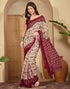 Vasthrlay Womens Printed Unstitched Maroon Saree