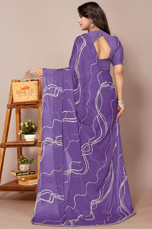 Vasthrlay Fashion Georgette Geometric Dusty Ethnic Wear