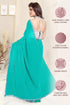 Vasthrlay Sourbh Georgette Plastic Turquoise Ethnic Wear