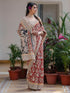 Vasthrlay Womens Printed Unstitched Beige Saree