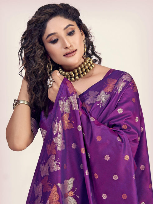 Vasthrlay Banarasi Unstitched Saree