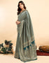 Vasthrlay Kanjivaram Banarasi Wedding Rama Blue Saree With Unstitched Blouse Piece