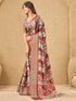 Vasthrlay Printed Jacquard Unstitched Dusty Pink Saree