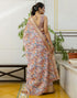 Vasthrlay Womens Striped Light Brown Saree With Unstitched Blouse Piece