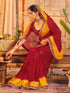 Vasthrlay Georgette Embroidery Unstitched Red Saree