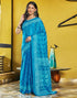Vasthrlay Chanderi Bandhani Unstitched White Saree