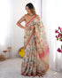 Vasthrlay Handloom Beige Blue Traditional Saree