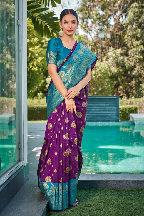 Vasthrlay Banarasi Rich Pastelgreen Ethnic Wear