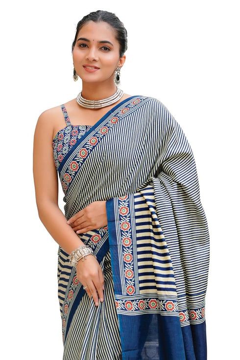 Vasthrlay Fashion Stripes Printed Ethnic Wear