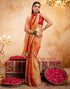 Vasthrlay Georgette Bandhani Unstitched Orange Saree