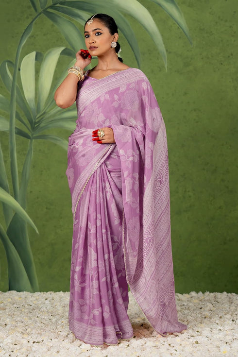 Vasthrlay Fashion Chiffon Georgette Green Ethnic Wear