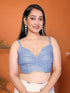 Vasthrlay Cream Womens Linen Ready To Wear Saree