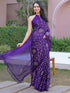Vasthrlay Chiffon Printed Unstitched Teal Saree