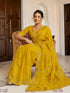 Vasthrlay Shimmer Embroidery Olive Saree