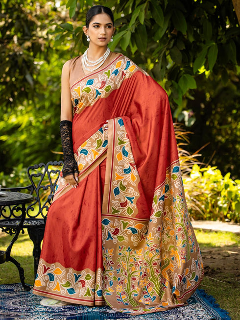 Vasthrlay Madhubani Printed Unstitched Hs Ethnic Wear