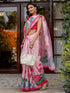 Vasthrlay Shimmer Printed Unstitched Light Green Saree