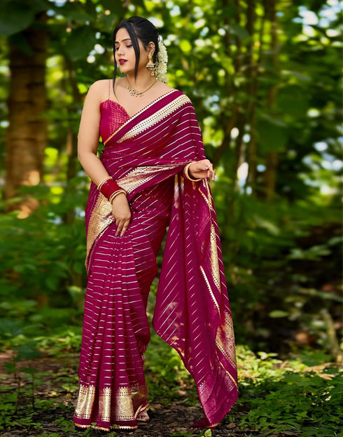 Vasthrlay Georgette Leheriya Unstitched Blue Saree