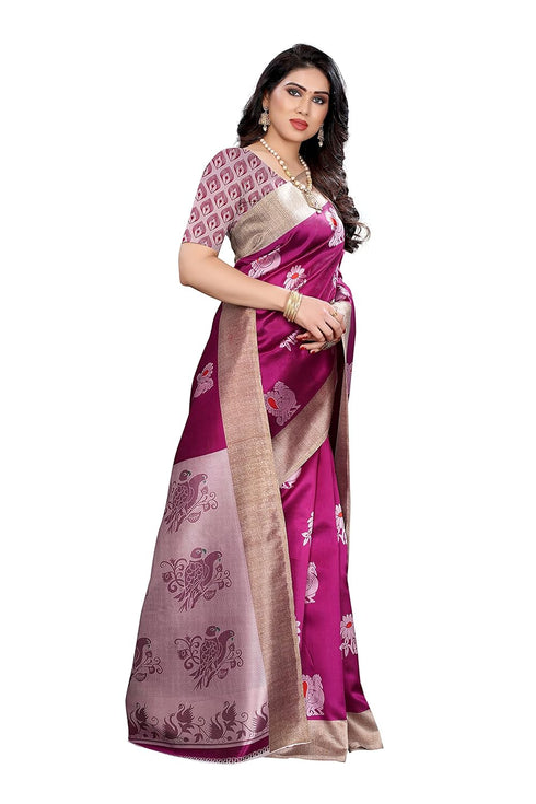 Vasthrlay Printed Kesar Blue Free Ethnic Wear