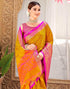 Vasthrlay Banarasi Jacquard Unstitched Mustard Saree