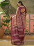 Vasthrlay Womens Printed Unstitched Beige Saree