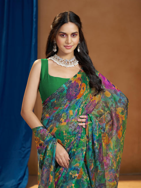 Vasthrlay Chiffon Floral Saree