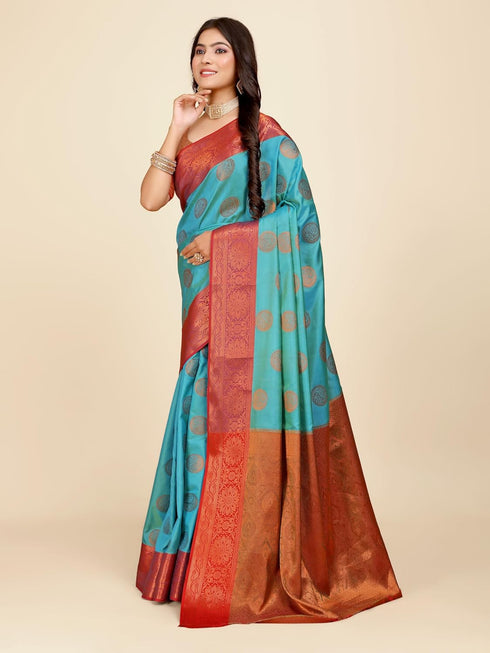 Vasthrlay Banarasi Mehendi Ethnic Wear