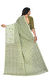 Vasthrlay Cotton Print Embroidery Green Saree
