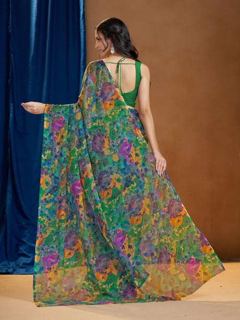 Vasthrlay Chiffon Floral Saree
