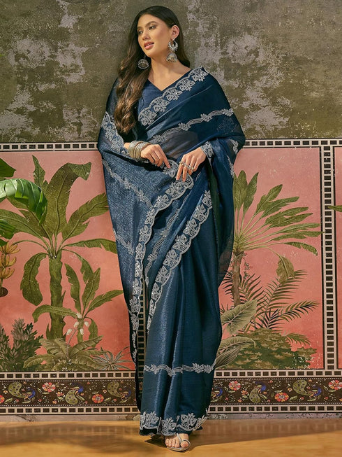 Vasthrlay Tissue Maroon Saree