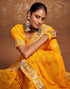 Vasthrlay Georgette Embroidery Unstitched Red Saree