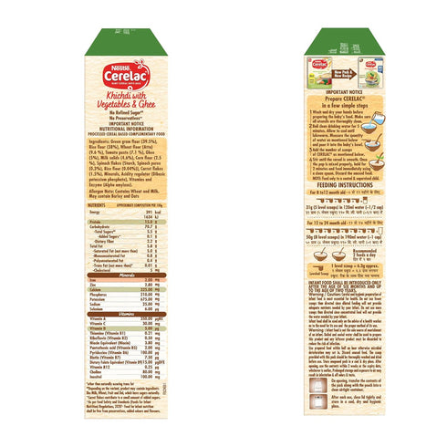 CERELAC Baby Food Cereal | Khichdi with Vegetables & Ghee