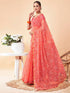 Vasthrlay Chiffon Bandhani Unstitched Peach Saree