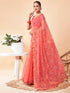 Vasthrlay Chiffon Bandhani Peach Saree With Unstitched Blouse Piece