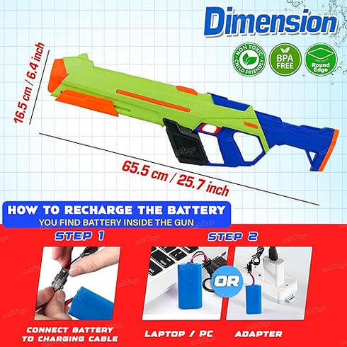 Electric Water Gun Toy Holi Pichkari with Dual Modes