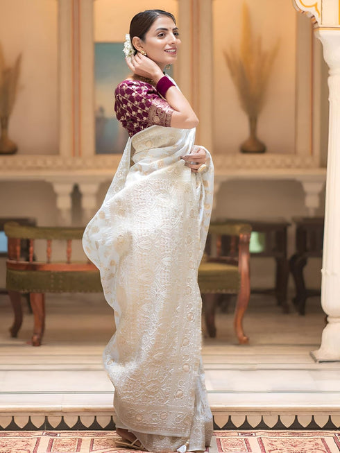 Vasthrlay Kanjivaram Banarasi Wedding Sari Az Ys Shayani Saree