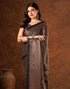 Vasthrlay Womens Printed Unstitched Brown Saree