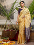 Vasthrlay Womens Weaving Cream | Gold Saree With Unstitched Blouse Piece