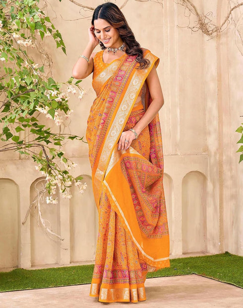 Vasthrlay Shimmer Embroidery Rani Saree
