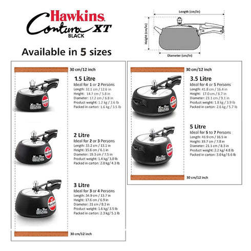 Hawkins Contura Black XT Pressure Cooker