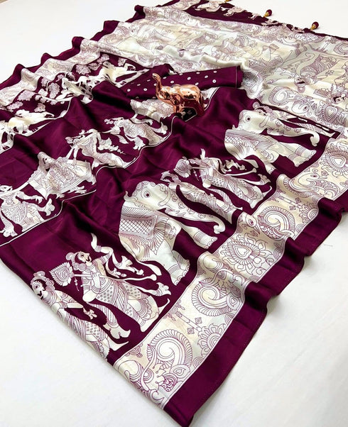 Vasthrlay Modal Kalamkari Designer Beautiful Blouse