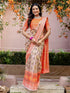 Vasthrlay Womens Printed Unstitched Multicolor Saree