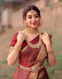Vasthrlay Banarasi Jacquard Unstitched Dark Green Saree