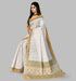 Vasthrlay Cotton Blue White Saree