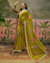 Vasthrlay Scalloped Embroidery Unstitched Lime Green Saree