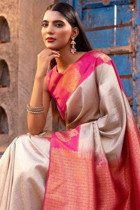 Vasthrlay Beige Tussar Woven