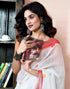 Vasthrlay Womens Printed Unstitched Dark Green Saree