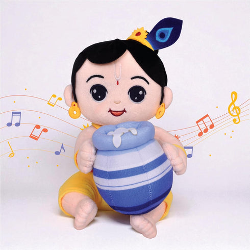 Mantra Chanting Soft Toy (25 Cm) Baby Krishna Musical Soft Plush Toy